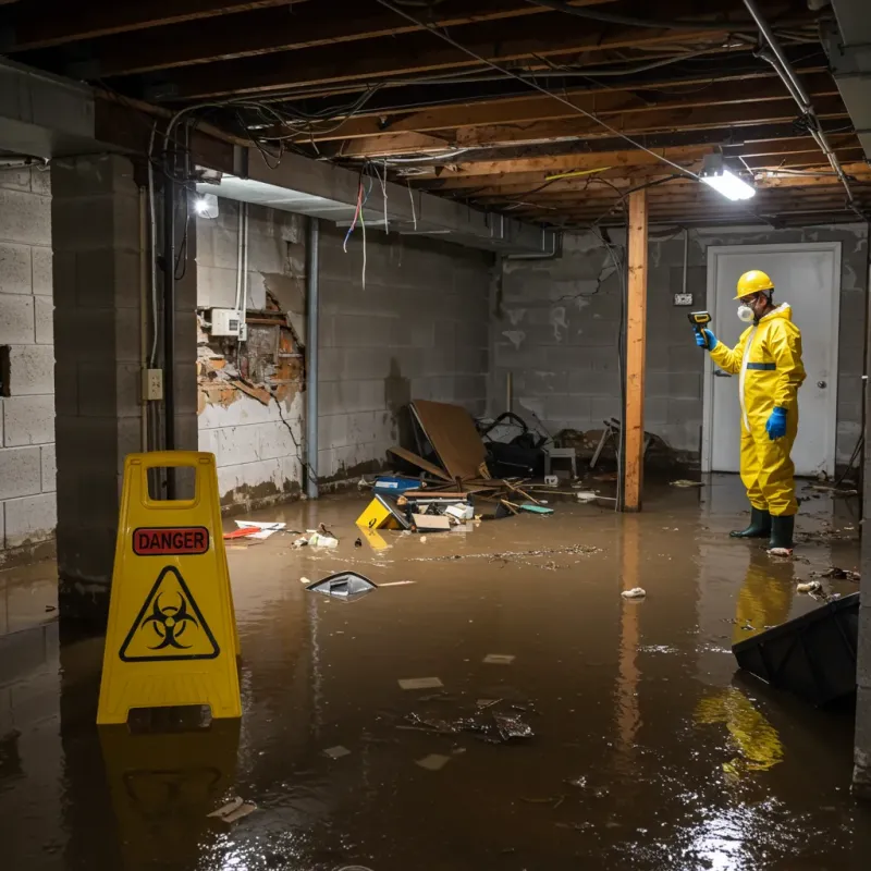 Flooded Basement Electrical Hazard in Jeffersonville, KY Property