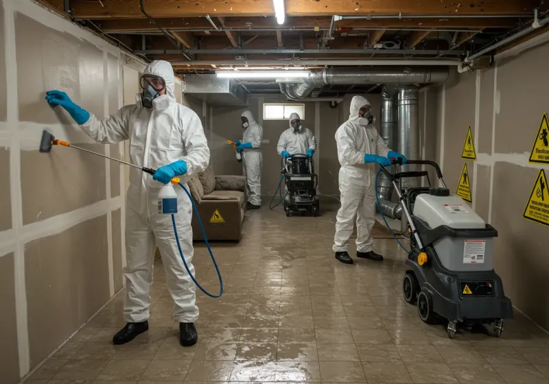 Basement Moisture Removal and Structural Drying process in Jeffersonville, KY